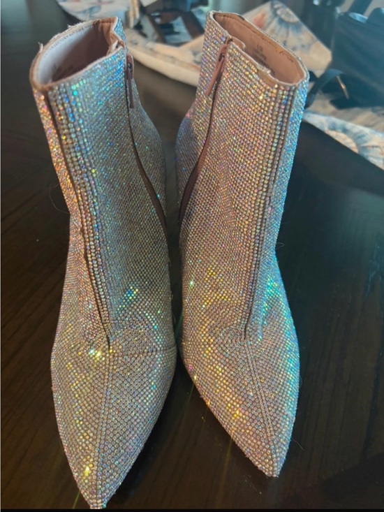Gianni Bini Shoes - Gianni Bini Iridescent Crystal Pointed Ankle Booties - Multi